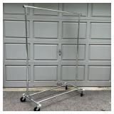 (5pc) FOLDING CLOTHING RACKS | Five foldaway tubular steel clothing racks
