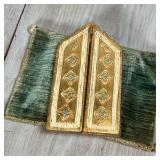 decorated with a green velvet base; h. 7 x 7 in.