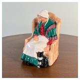 ROYAL DOULTON FIGURE | "Forty Winks" H.N. 1974, showing an old woman seated with a cat; h. 6 x w. 4-