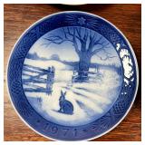 Including a 1971 Royal Copenhagen "Hare in Winter" plate, a 1974 Royal Copenhagen "Winter Twilight" 