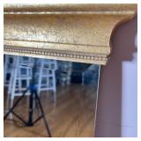 GILT FRAME MIRROR | Beveled glass mirror with gilt frame; overall 34 x 19-1/4 in.