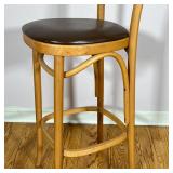 made in the USA by Thonet Craftsmen, with padded seat cushions; overall h. 40-3/4, seat h. 30-1/2 x 