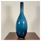 BLUE ART GLASS VASE | Robely Trading, gradient blue glass vase; h. 20 in.