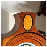 grandfather clock, first period c. 1795, white dial with Roman numerals, the face marked G. Brown Be