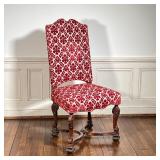 BAROQUE SIDE CHAIR | With contemporary patterned velvet upholstery over extensively carved legs join