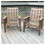 (2pc) PAIR PATIO ARMCHAIRS | Spring seat outdoor armchairs with coated aluminium frames [some peelin