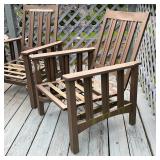 Spring seat outdoor armchairs with coated aluminium frames [some peeling/loss to coating, as picture