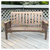 OUTDOOR SETTEE | Patio lounge settee with coated aluminum frame, no cushions; h. 35-1/4 x w. 56-1/2 