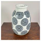 PATTERNED POTTERY VASE | Decorative vase with overall pattern; h. 11-1/2 x dia. 6-1/2 in.