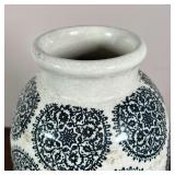 PATTERNED POTTERY VASE | Decorative vase with overall pattern; h. 11-1/2 x dia. 6-1/2 in.