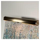 PAINTING DISPLAY LIGHT | Brass shade, corded; w. 14 in.