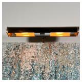 PAINTING DISPLAY LIGHT | Brass shade, corded; w. 14 in.