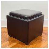 CRATE & BARREL OTTOMAN | With cushioned top; overall h. 18 x 18 x 18 in. [overall good condition, wi