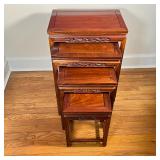 with openwork branch borders decorated with carved bird and flowers; smallest h. 14-1/2 x w. 11 in.,