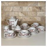 (15pc) COFFEE SERVICE | Gibson china "COFFEE" service for six, including six cups and saucers, an op