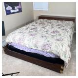 CAMPAIGN STYLE BEDFRAME | Sandbox bed frame with separate matching headboard with storage compartmen