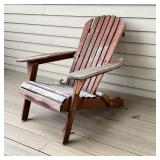 WOODEN ADIRONDACK CHAIR | Outdoor lawn / patio lounge chair; h. 30-1/2 x w. 29-1/2 x 33 in.