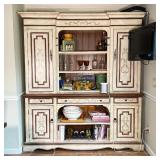 COUNTRY STYLE HUTCH CABINET | Excellent kitchen storage space! Of two piece construction, the top pi