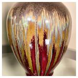 and a flambé style vase with iridescence