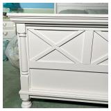 bed frame with headboard and footboard, with full-size Beautyrest Greenwood Firm mattress; h. 56-1/4