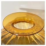 YELLOW GLASS CENTER VASE | Decorative table piece, perfect for fall! h. 10 x dia. 12 in.