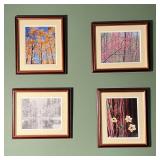 (4pc) FRAMED PHOTOGRAPHS | Nature scene photographs showing the four seasons, all matted and in matc