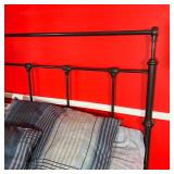 Black metal bed frame with headboard and footboard, mattress not included - h. 52-1/4 x w. 53-1/4 x 