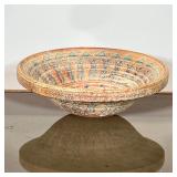 ANCIENT STYLE POTTERY BOWL | Reproduction bowl decorated with inside figures and shapes - dia. 11 in