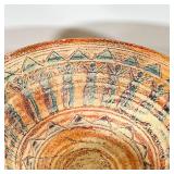 ANCIENT STYLE POTTERY BOWL | Reproduction bowl decorated with inside figures and shapes - dia. 11 in