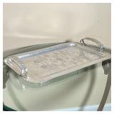 HAMMERED PEWTER TRAY | Wild Rose tray by Continental Silver Co. Inc. with side carrying handles - 12