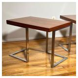  chrome open frames, one with Maby label the other with different paper label - h. 22 x 30 x 20 in.