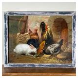 BERNARD ISAAC DURWARD (1817-1902) | Rabbits in a Barnyard Scene Oil on canvas Signed and dated 1888 