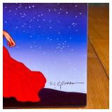 R.C GORMAN (1932-2005) TILE | "Navajo Velvet"  painted tile Signed and with gallery label  h. 6 x w.