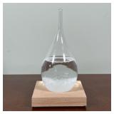 STORM GLASS | On a conforming wood stand, with info booklet - h. 7-1/4 in.