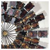 WALL DECAL | Sun spray form wall decoration with graduated shaped and soldered metal - dia. 25 in. (