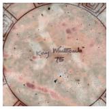 KAY WHITCOMB (b. 1921), ENAMEL PLATE | Kay Whitcomb enamel plate, signed and dated 75 on the back - 