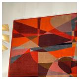IMPRESSIVE WOOL WALL HANGING | Colorful abstract geometric patterned rug / wall hanging, no apparent