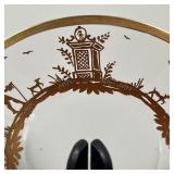 gilt silhouette decoration and gilt rims, ribbed sides, apparently unsigned - dia. 6-1/4 in. (saucer