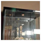  illuminating, with single light at the top, four shelves - 72 x 27-1/4 x 14 in.