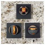 (3pc) CERAMIC TRYPTIC FACES | "Gameboy" each titled and signed on verso, Alan K. ... showing faces i