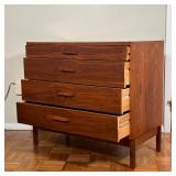 Mid-century modern chest of drawers, having a small drawer over three full width drawers - h. 31-3/4