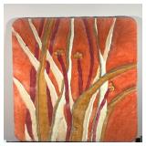 CONTEMPORARY PLUSH ART | Textile art with plush velvety upholstered embroidery of reeds; apparently 