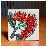 ART POTTERY TILE | NZ 11/2014 "Pohutu Kawa," likely New Zealand - h. 6 x w. 6 in.