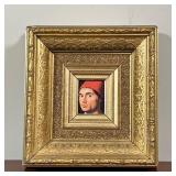 GILT COVE FRAME | A period gilt cove frame of small size with a print copy of "La Magdalena"; frame 