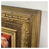 GILT COVE FRAME | A period gilt cove frame of small size with a print copy of "La Magdalena"; frame 