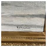 William H. Weisman (American, 1840-1922) Oil on canvas Rocky coastal seascape, signed lower right, i