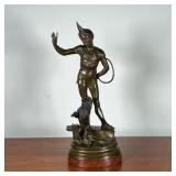 AFLRED BARYE (1839-1882) | Aflred Barye (French, 1839-1882) Clown with dog Bronze sculpture, mounted