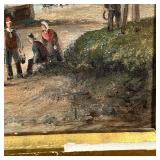 intricate gilt cove frame; verso stamped "Robert Dyas London, E.U." h. 10 x 16 in. (stretcher) h. 20