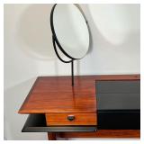 unique lift top compartment, having two round mirrors mounted on the sides (ea. dia. 14-1/2 in.) - t