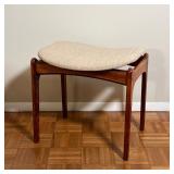 O.D. MOBLER VANITY STOOL | Danish mid-century  modern rosewood upholstered stool, with O.D. Mobler A